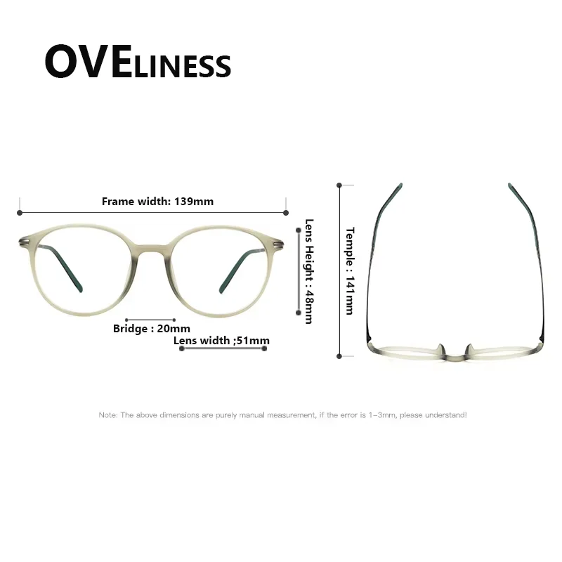 2025 Acetate Titanium Glasses Frame for Men Women Brand Design Retro Vintage Round Eyeglasses frames High Quality male Eyewear
