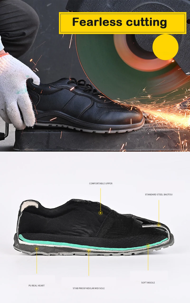 Male Steel Toe Cap Safety Shoes Waterproof Work Shoes Indestructible Work Sneakers Men Shoes Anti-puncture Security Footwear