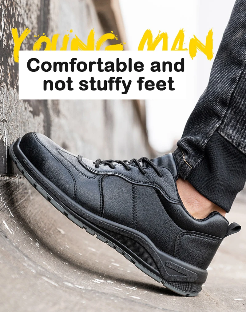 Male Steel Toe Cap Safety Shoes Waterproof Work Shoes Indestructible Work Sneakers Men Shoes Anti-puncture Security Footwear