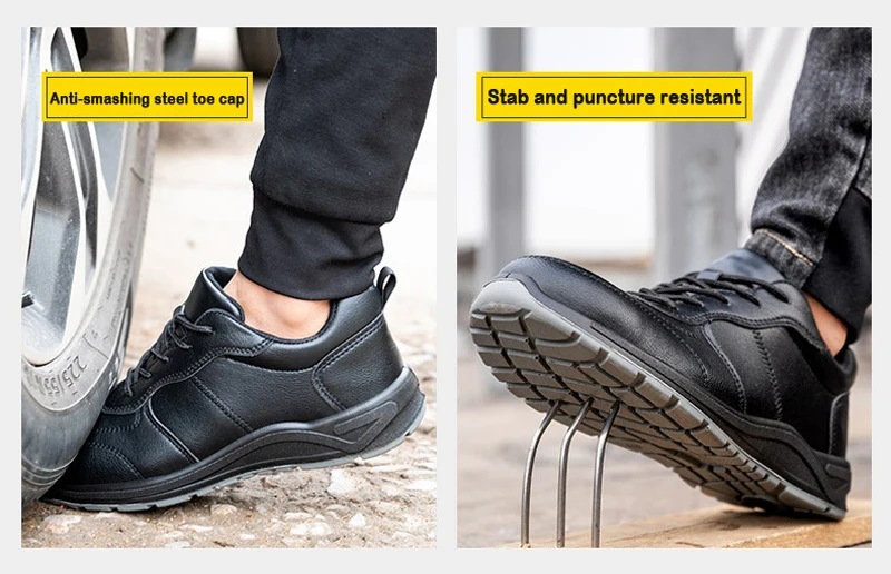 Male Steel Toe Cap Safety Shoes Waterproof Work Shoes Indestructible Work Sneakers Men Shoes Anti-puncture Security Footwear