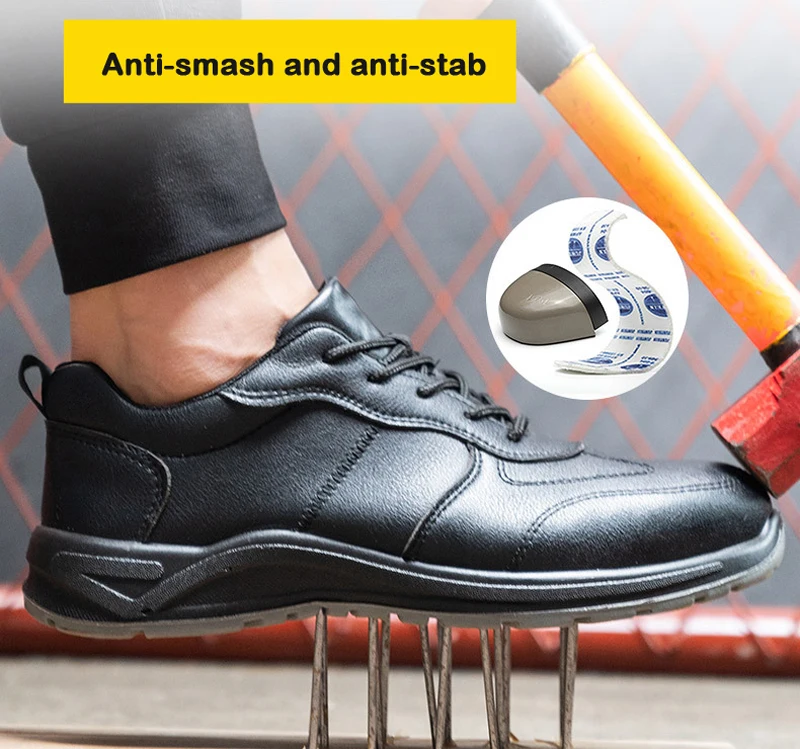 Male Steel Toe Cap Safety Shoes Waterproof Work Shoes Indestructible Work Sneakers Men Shoes Anti-puncture Security Footwear