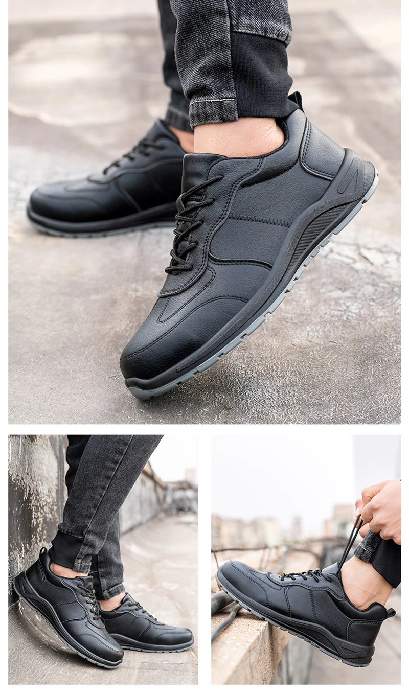 Male Steel Toe Cap Safety Shoes Waterproof Work Shoes Indestructible Work Sneakers Men Shoes Anti-puncture Security Footwear
