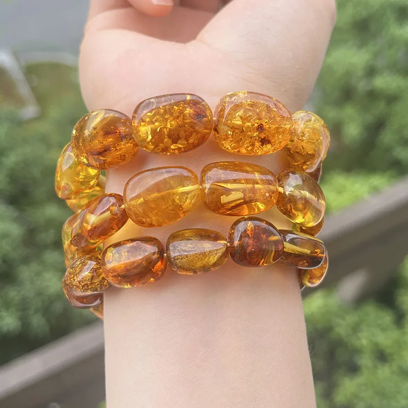 2026 New Natural Amber Bracelets for Women Trendy 100% Genuine Irregular Original Piebald Top Quality Baltic Real Fine Jewelry