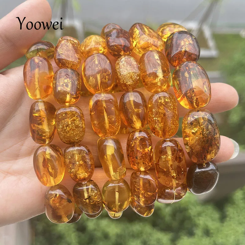 2026 New Natural Amber Bracelets for Women Trendy 100% Genuine Irregular Original Piebald Top Quality Baltic Real Fine Jewelry