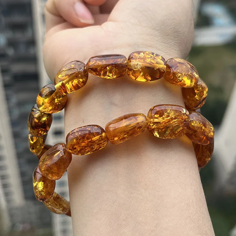 2026 New Natural Amber Bracelets for Women Trendy 100% Genuine Irregular Original Piebald Top Quality Baltic Real Fine Jewelry