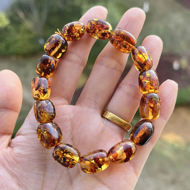 2026 New Natural Amber Bracelets for Women Trendy 100% Genuine Irregular Original Piebald Top Quality Baltic Real Fine Jewelry
