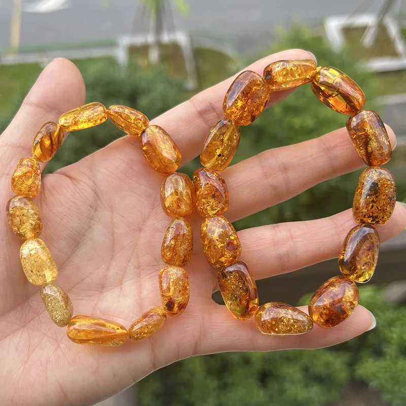 2026 New Natural Amber Bracelets for Women Trendy 100% Genuine Irregular Original Piebald Top Quality Baltic Real Fine Jewelry