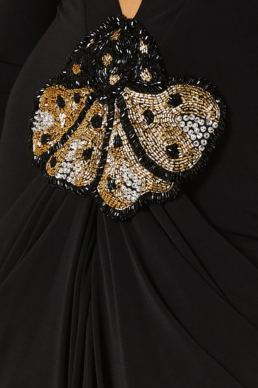 2025 New Beaded Decoration Sexy V-Neck Package Hip Black Floor Length Dress Celebrity Party Dress Woman Cocktail Outfit