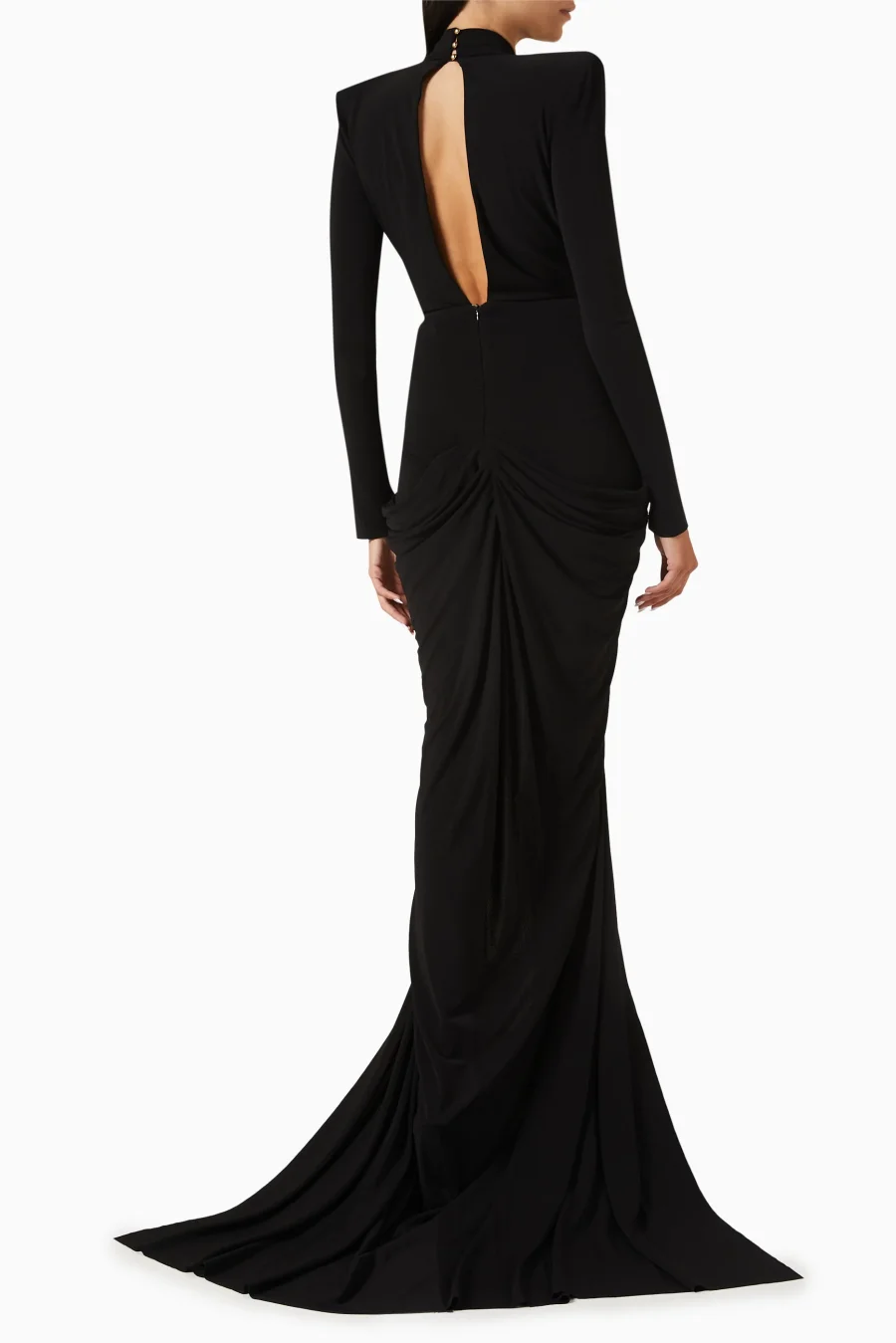 2025 New Beaded Decoration Sexy V-Neck Package Hip Black Floor Length Dress Celebrity Party Dress Woman Cocktail Outfit