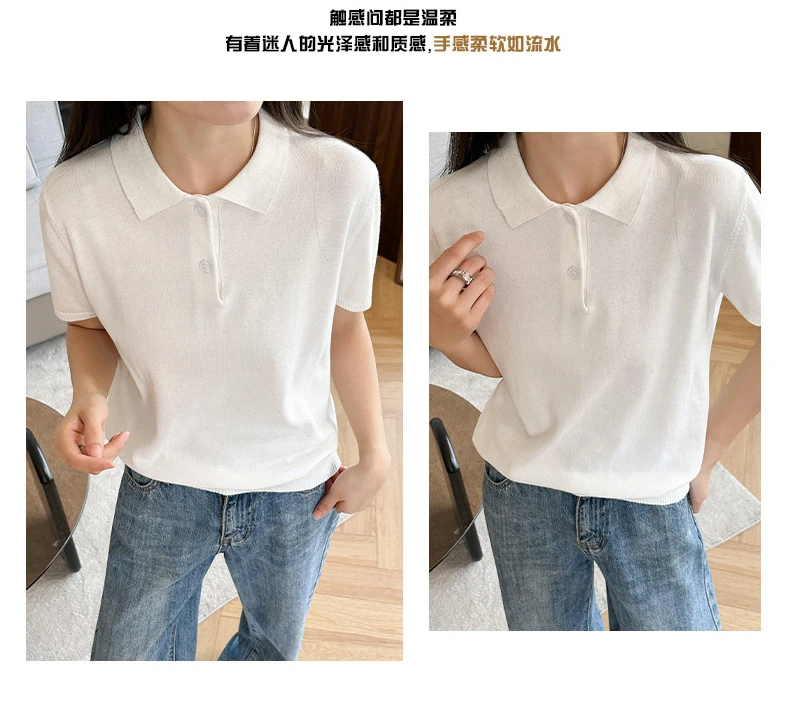 WinvyNee Summer Women's Clothing Cotton Polo T-shirt Short Sleeve Polo Collar Clothes Solid Casual Pullover Female Tops A1002029