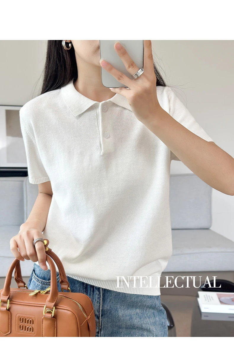 WinvyNee Summer Women's Clothing Cotton Polo T-shirt Short Sleeve Polo Collar Clothes Solid Casual Pullover Female Tops A1002029
