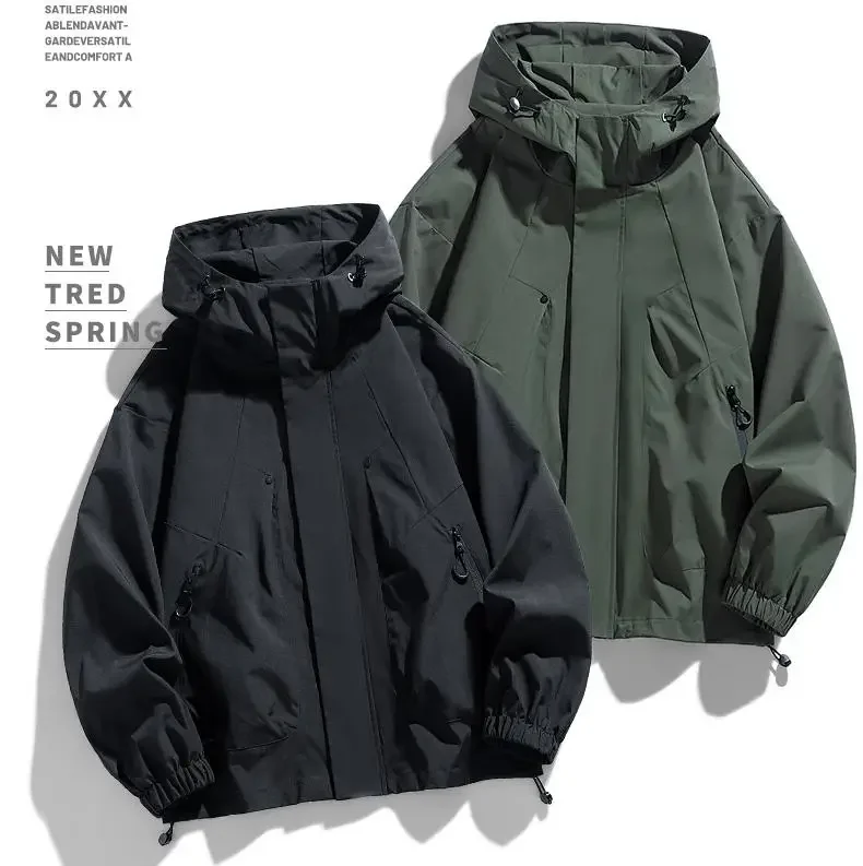 Big Size Mens Oversize Jacket Hooded Waterproof Windbreaker Male Plus Large Spring 8XL 120kg Coat Outwear Camping Fishing Hiking