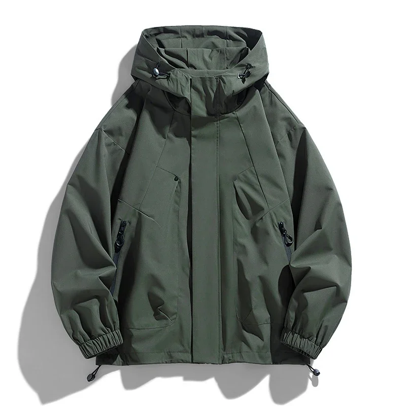 Big Size Mens Oversize Jacket Hooded Waterproof Windbreaker Male Plus Large Spring 8XL 120kg Coat Outwear Camping Fishing Hiking