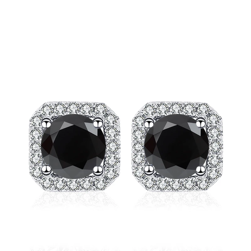 NeeTim 0.5ct 1ct Pink Moissanite Studs Earrings for Women 925 Sterling Silver Black Blue Grey Sparkling Engagement Stud Earring