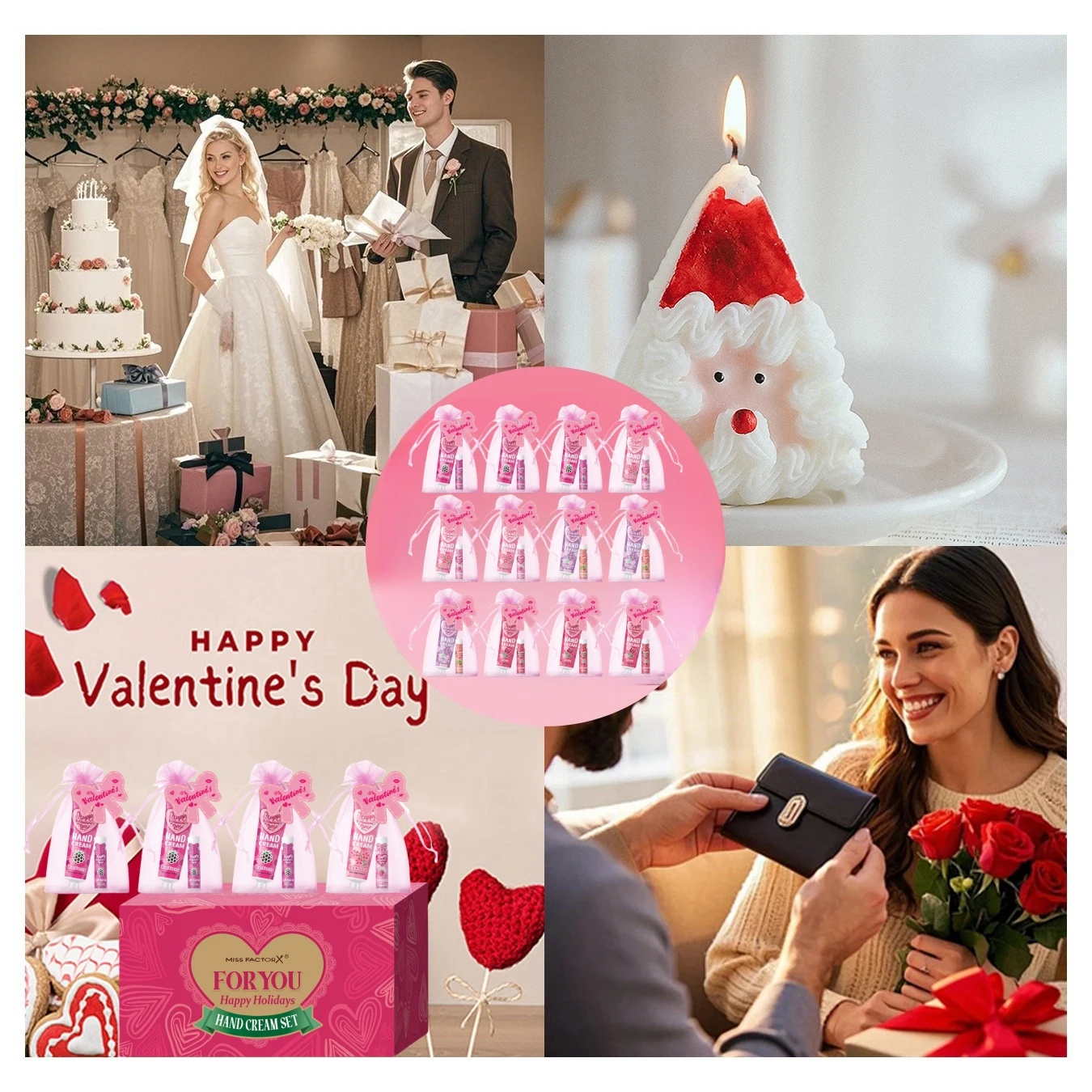 96 Pieces Hand Cream and Lip Balm Gift Set - Includes Pink Gift Bag and Bow Card, Suitable for Wedding, Holiday Gift Distributio