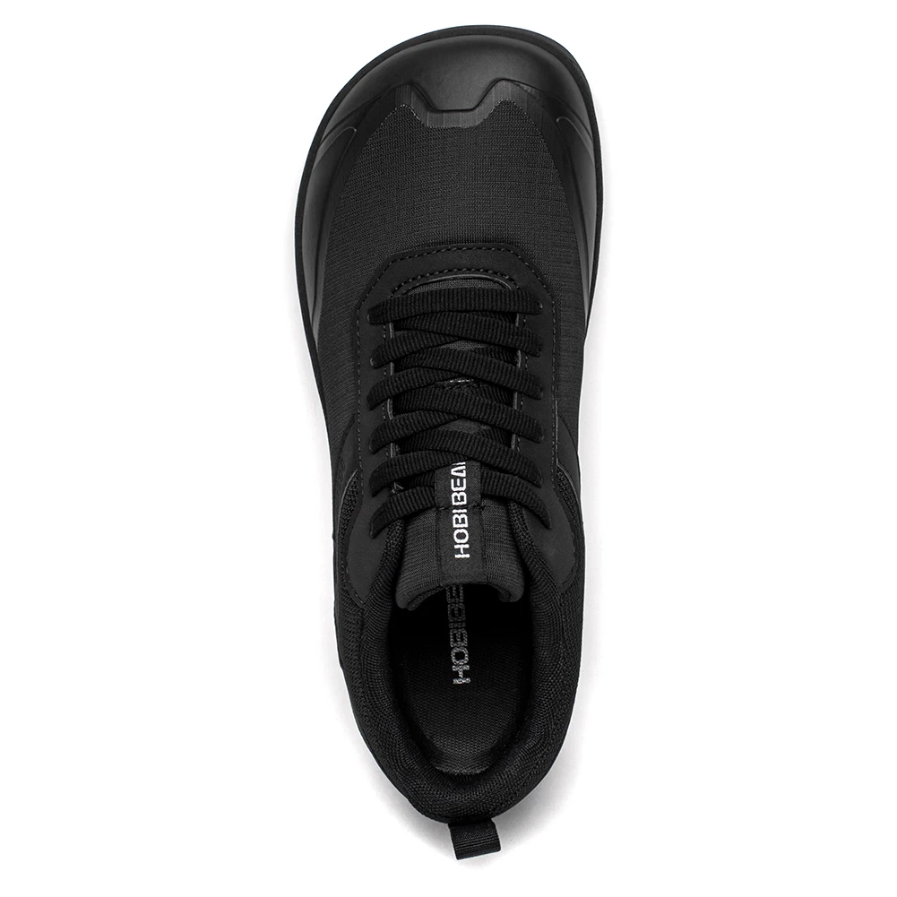 HOBIBEAR Wide Toe Shoes Mens Womens Minimalist Mesh Artificial Leather Sneakers Lace Up Lightweight Breathable Walking Shoes