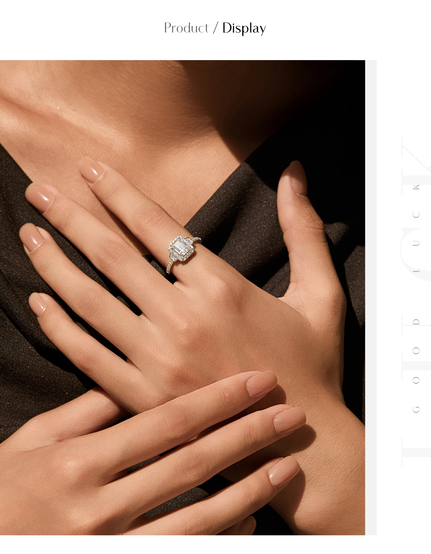 MODIAN 1CT Emerald Cut Moissanite Halo Rings 925 Sterling Silver Luxury Finger Rings For Women Wedding Statement Fine Jewelry