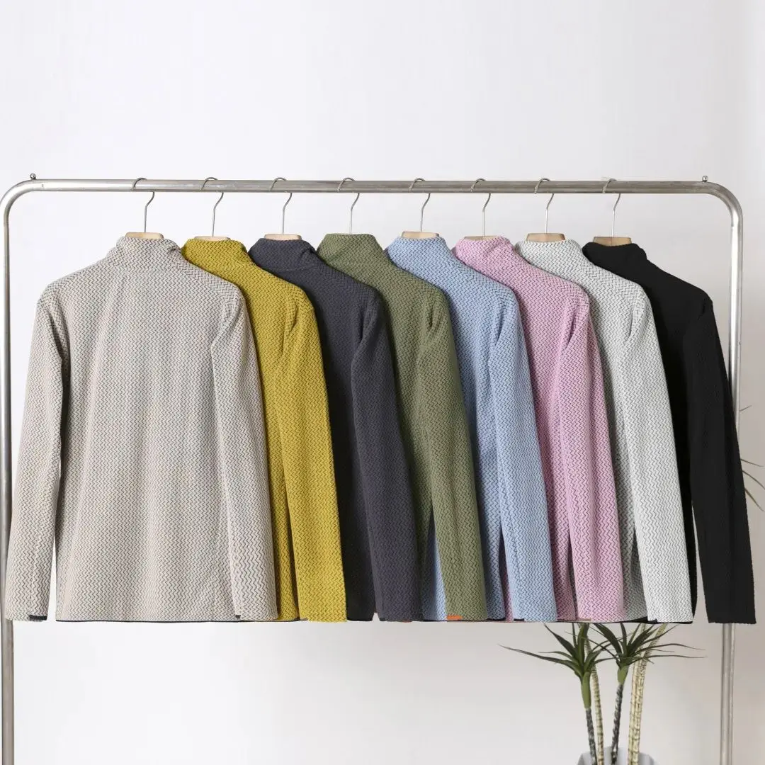 New Comfortable and Thick Men's and Women's Sports Semi-zipper Fleece Sweatshirt with Wavy Fleece and Long-sleeved Sweatshirt
