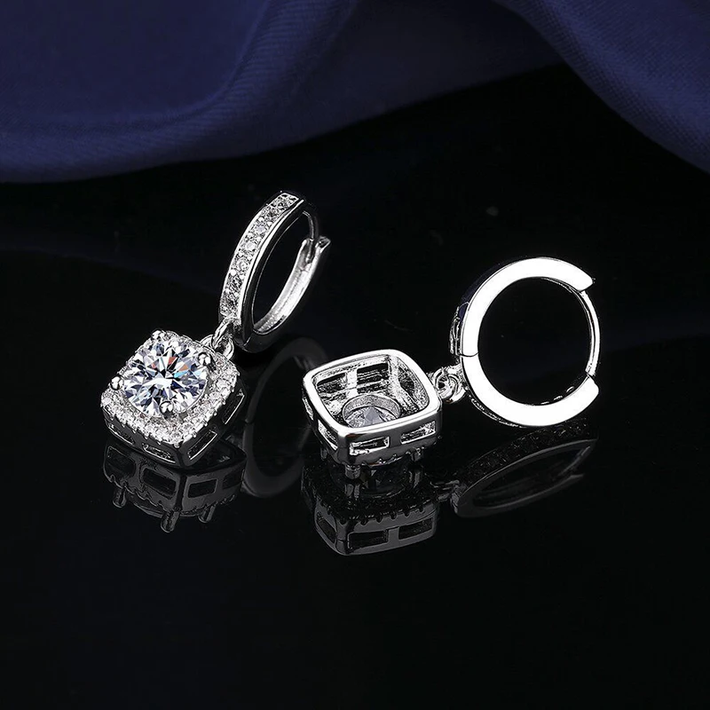 Moissanite Small Hoop Earrings Lab Diamond Hoop Huggies Earrings Sterling Silver Cartilage Earrings for Women Girls Teens