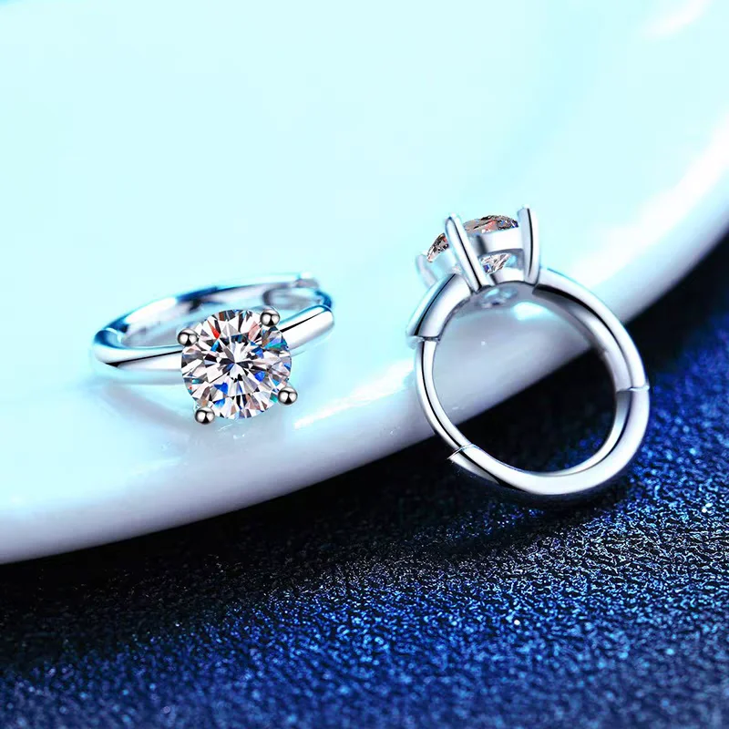 Moissanite Small Hoop Earrings Lab Diamond Hoop Huggies Earrings Sterling Silver Cartilage Earrings for Women Girls Teens