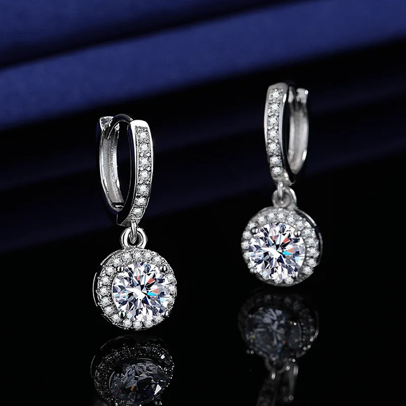 Moissanite Small Hoop Earrings Lab Diamond Hoop Huggies Earrings Sterling Silver Cartilage Earrings for Women Girls Teens