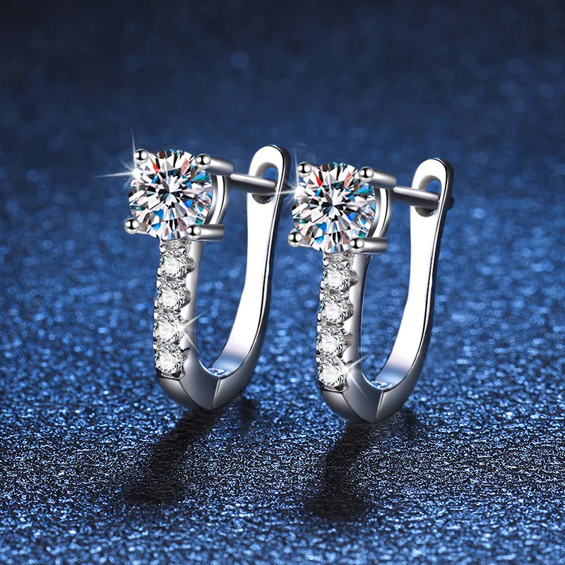 Moissanite Small Hoop Earrings Lab Diamond Hoop Huggies Earrings Sterling Silver Cartilage Earrings for Women Girls Teens