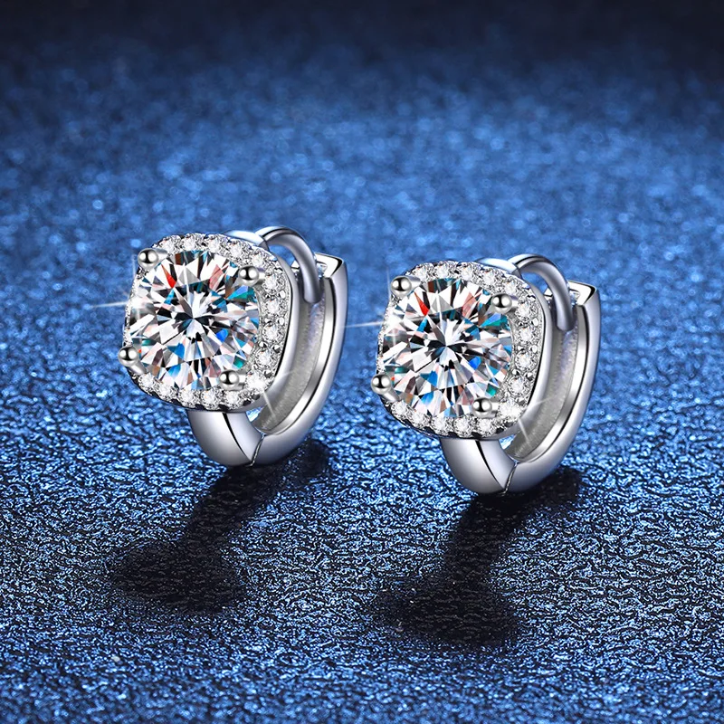 Moissanite Small Hoop Earrings Lab Diamond Hoop Huggies Earrings Sterling Silver Cartilage Earrings for Women Girls Teens