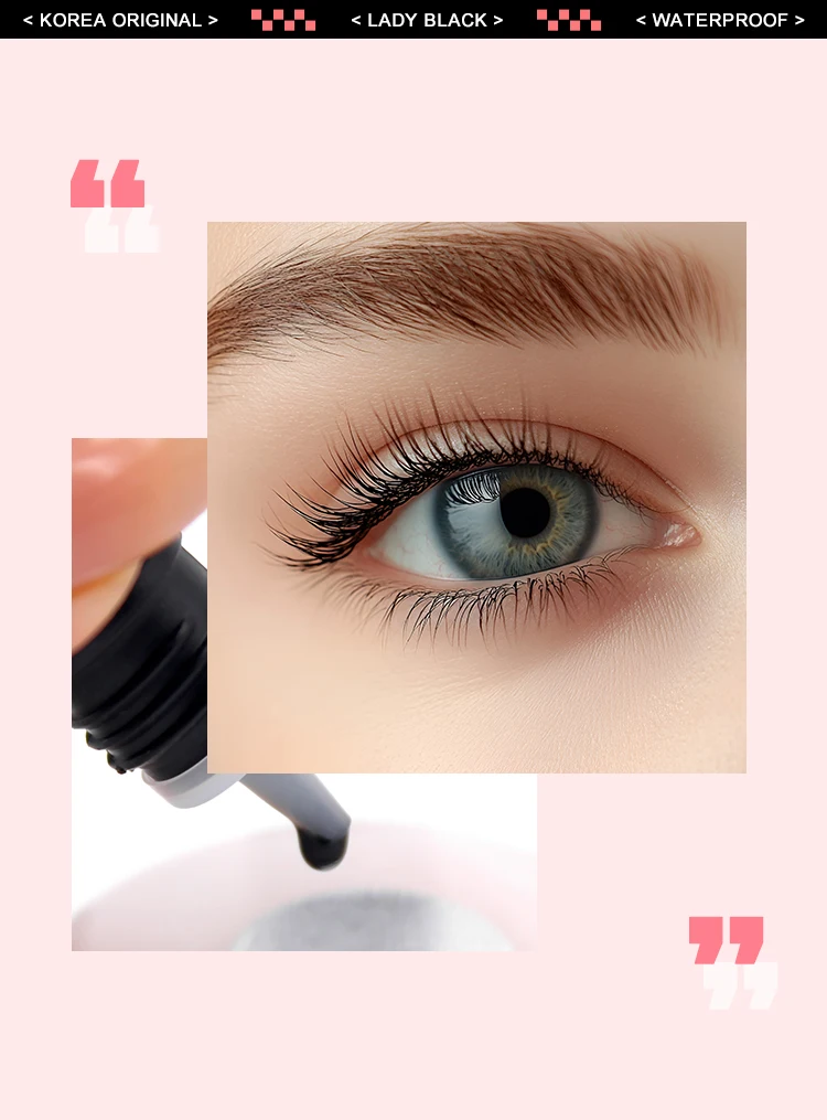 10 Bottles Original Lady Black Glue for Eyelash Extension with Original Bag Low Irritation 5ml Korea False Lash Glue Makeup Tool