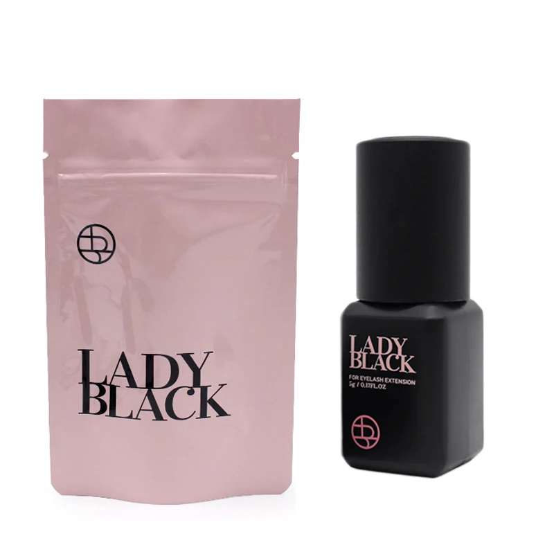 10 Bottles Original Lady Black Glue for Eyelash Extension with Original Bag Low Irritation 5ml Korea False Lash Glue Makeup Tool