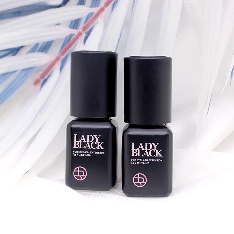 10 Bottles Original Lady Black Glue for Eyelash Extension with Original Bag Low Irritation 5ml Korea False Lash Glue Makeup Tool
