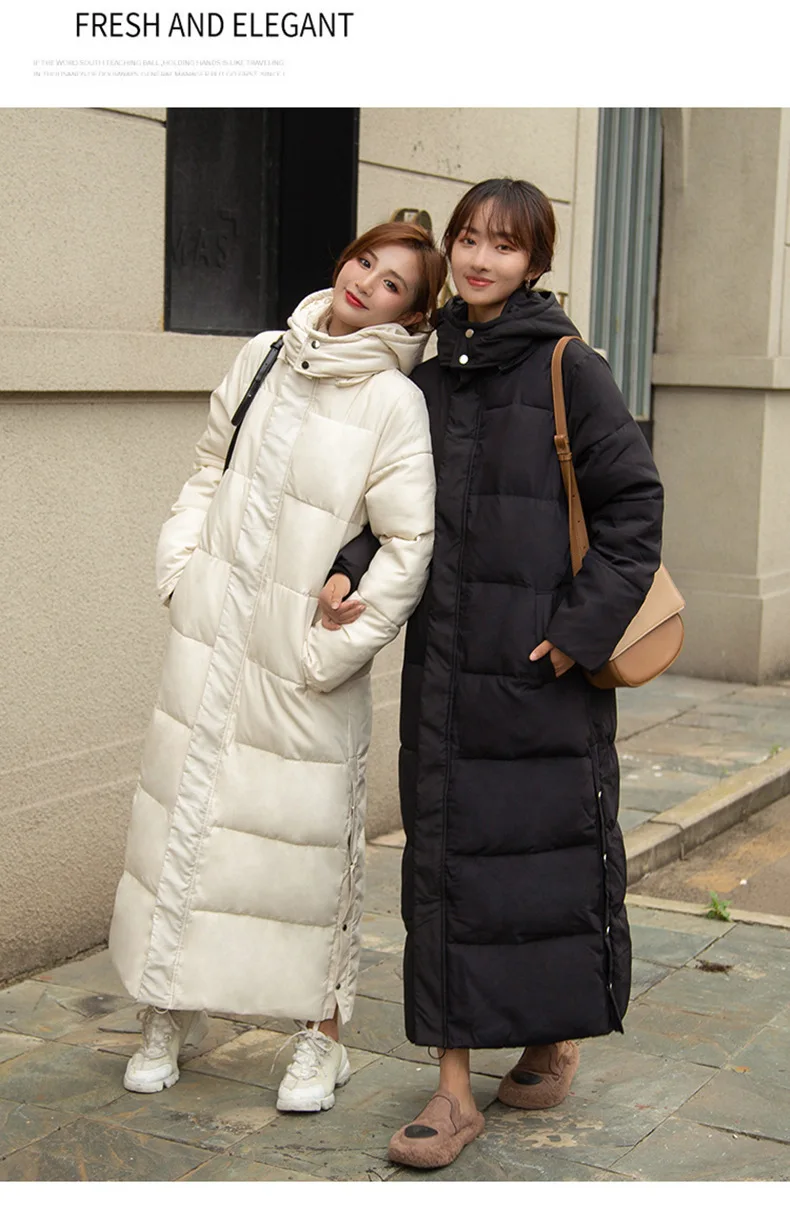 New Winter Women Cotton Coat Korean Loose Thicken Warm Lengthen Down Cotton Coat 2025 Women Hooded Long Parkas Plus Size Outwear