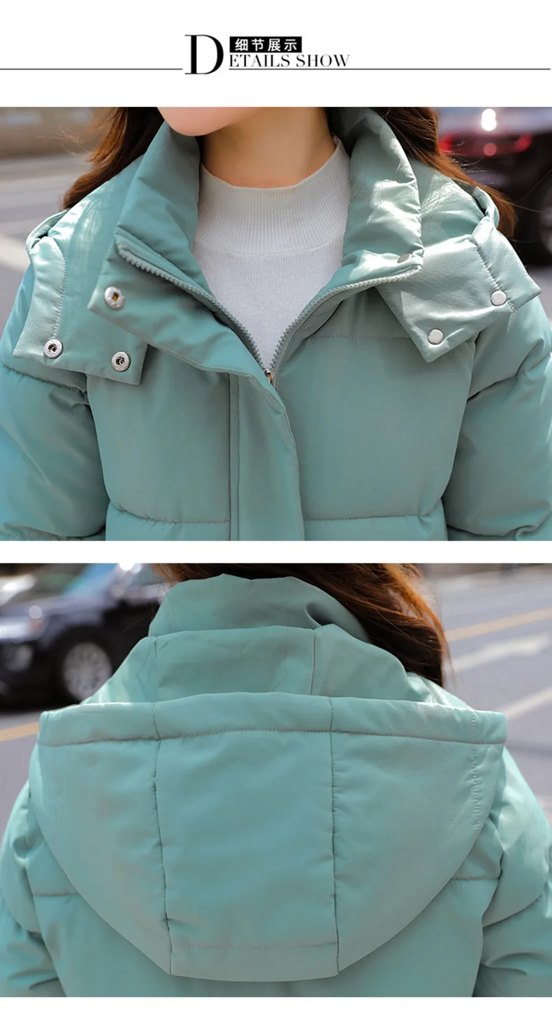 New Winter Women Cotton Coat Korean Loose Thicken Warm Lengthen Down Cotton Coat 2025 Women Hooded Long Parkas Plus Size Outwear