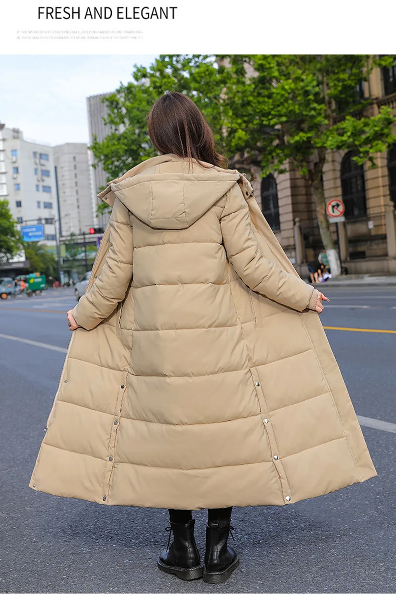 New Winter Women Cotton Coat Korean Loose Thicken Warm Lengthen Down Cotton Coat 2025 Women Hooded Long Parkas Plus Size Outwear