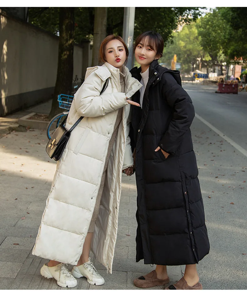 New Winter Women Cotton Coat Korean Loose Thicken Warm Lengthen Down Cotton Coat 2025 Women Hooded Long Parkas Plus Size Outwear