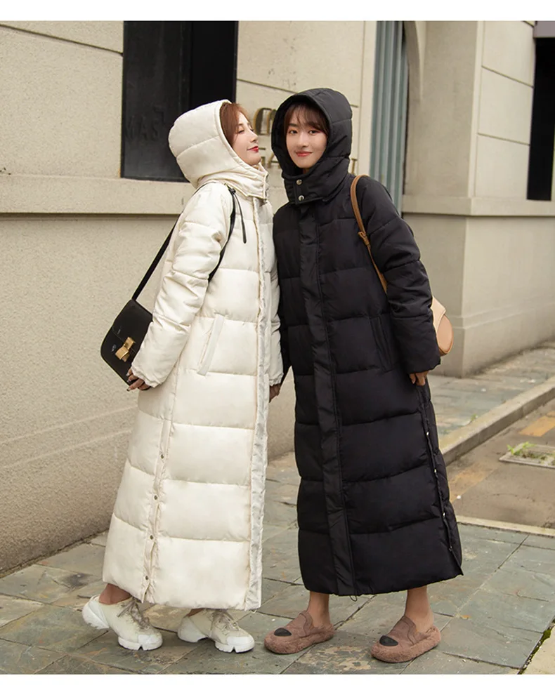 New Winter Women Cotton Coat Korean Loose Thicken Warm Lengthen Down Cotton Coat 2025 Women Hooded Long Parkas Plus Size Outwear