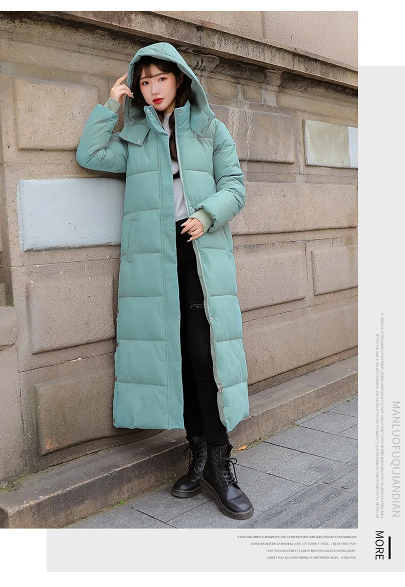 New Winter Women Cotton Coat Korean Loose Thicken Warm Lengthen Down Cotton Coat 2025 Women Hooded Long Parkas Plus Size Outwear