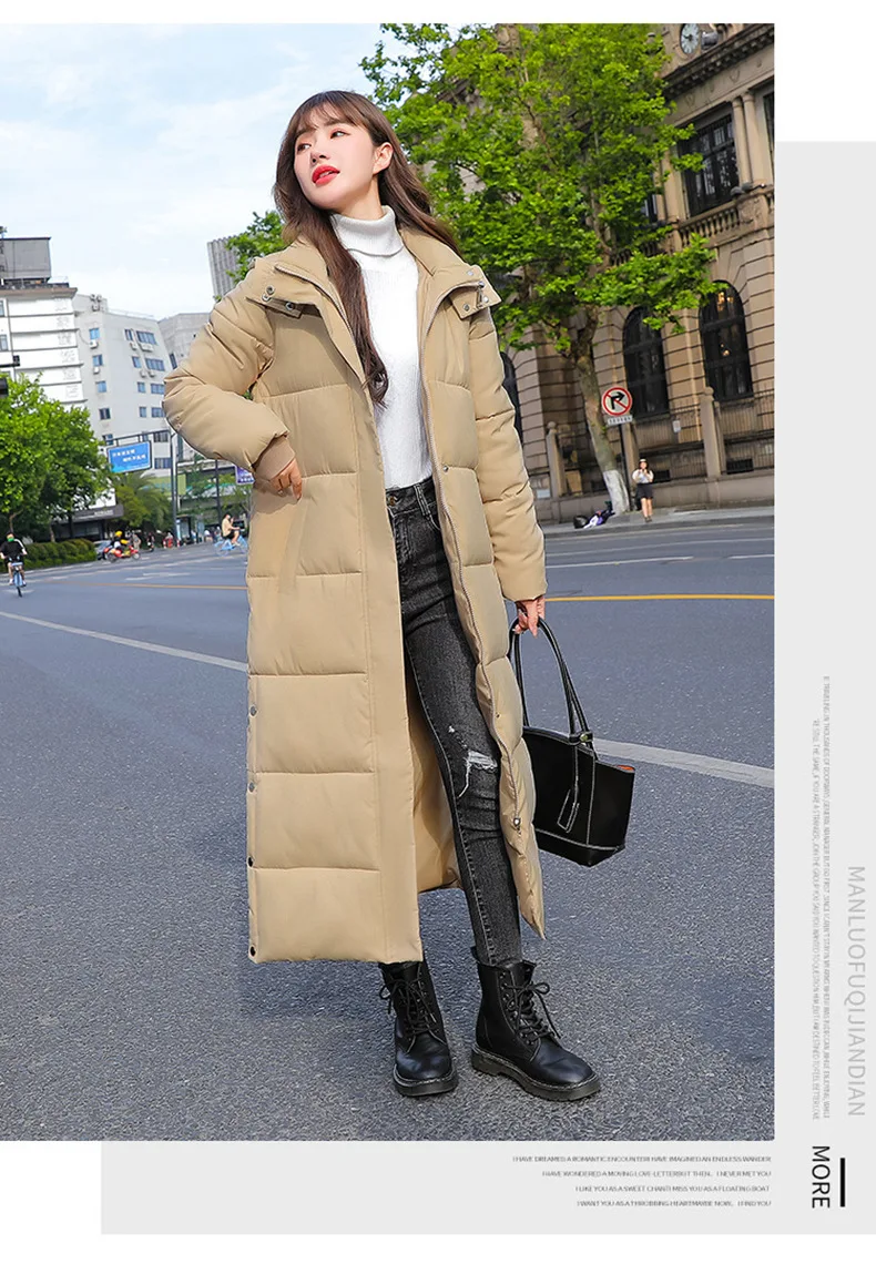 New Winter Women Cotton Coat Korean Loose Thicken Warm Lengthen Down Cotton Coat 2025 Women Hooded Long Parkas Plus Size Outwear