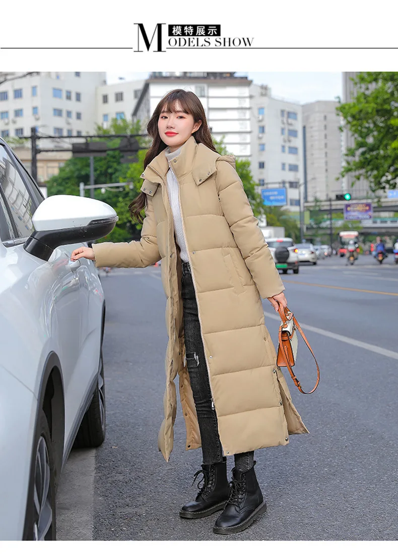 New Winter Women Cotton Coat Korean Loose Thicken Warm Lengthen Down Cotton Coat 2025 Women Hooded Long Parkas Plus Size Outwear