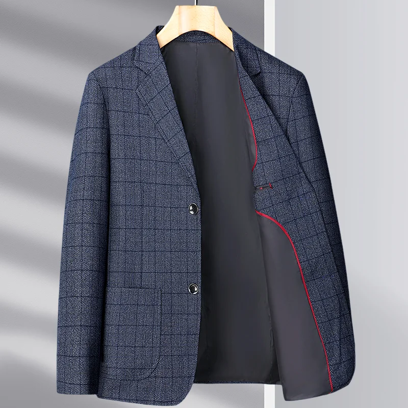 2025 Autumn Winter Woolen Suit Jacket for Men's Korean Slim Fit Casual Business Suit Jackets Social Office Blazers Men Clothing