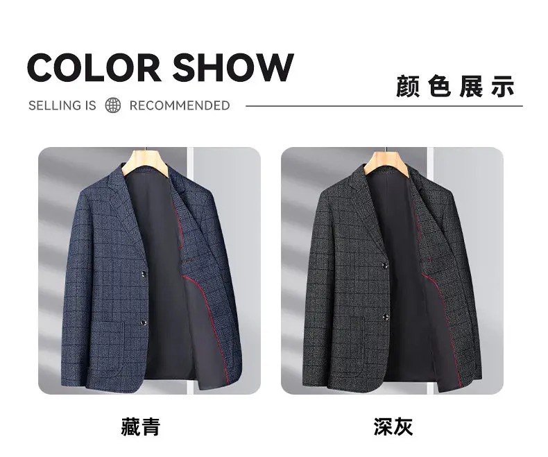 2025 Autumn Winter Woolen Suit Jacket for Men's Korean Slim Fit Casual Business Suit Jackets Social Office Blazers Men Clothing