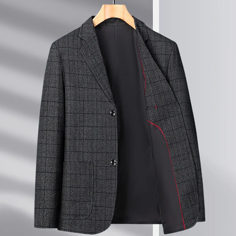 2025 Autumn Winter Woolen Suit Jacket for Men's Korean Slim Fit Casual Business Suit Jackets Social Office Blazers Men Clothing