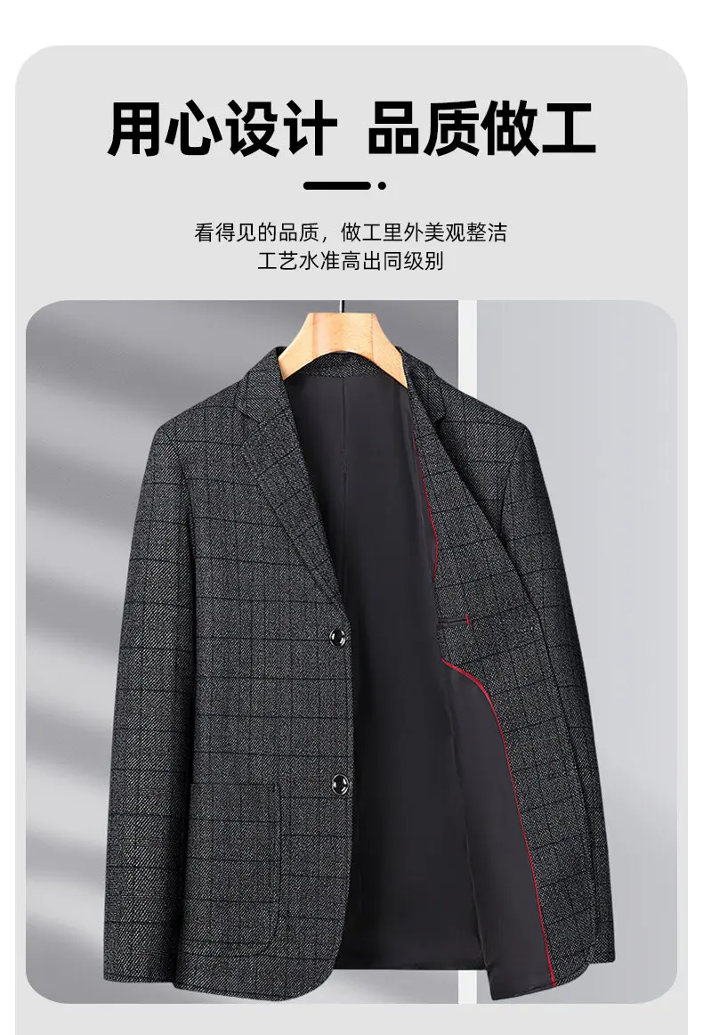 2025 Autumn Winter Woolen Suit Jacket for Men's Korean Slim Fit Casual Business Suit Jackets Social Office Blazers Men Clothing