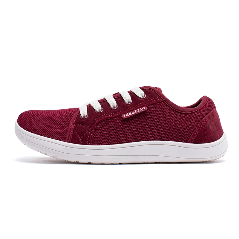 HOBIBEAR Wide Toe Barefoot Shoes Womens Mens Outdoor Lace Up Running Sneaker Zero Drop Comfortable Casual Shoes