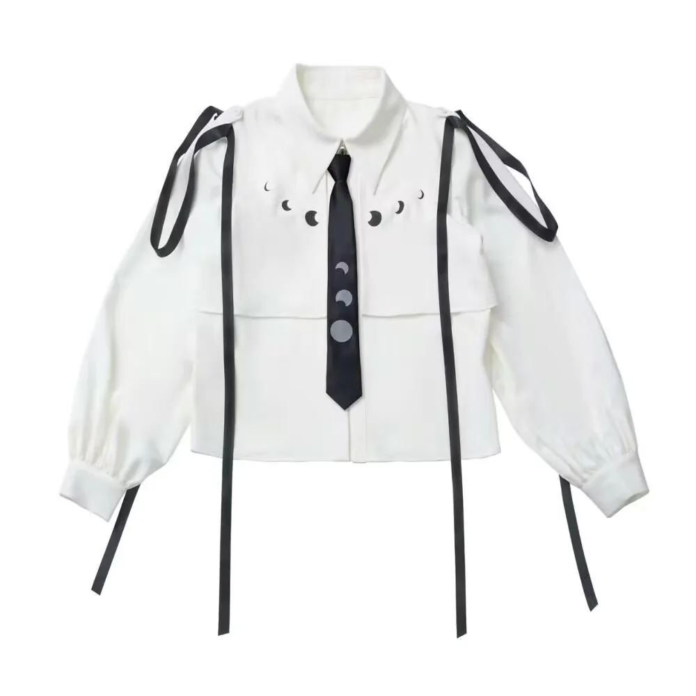 Fashion Y2k Skirt Suit Aesthetic Lolita Style 2 Piece Sets Women Gothic Shirts Slim Mini Pleated Skirts Female Kawaii Skirt