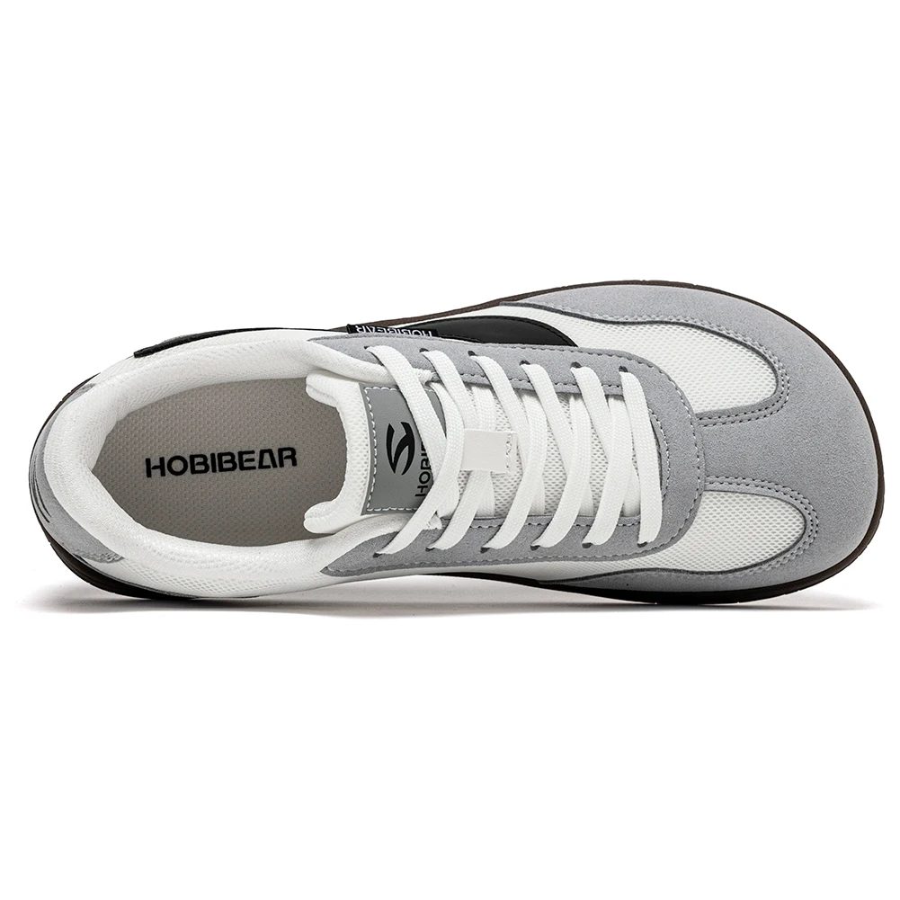 HOBIBEAR Wide Barefoot Shoes Womens Mens Zero Drop Minimalist Sneakers Artificial Leather Mesh Retro Walking Shoes
