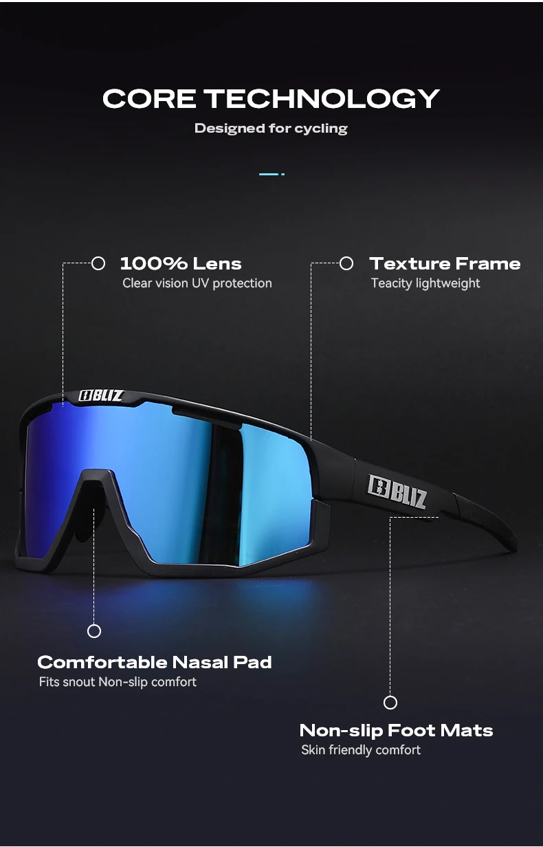 B BLIZ Fusion UV400 Cycling Goggles Windproof Mountain Bike Sunglasses Men and Women Skiing Hiking Riding Glasses 3 Lenses Set