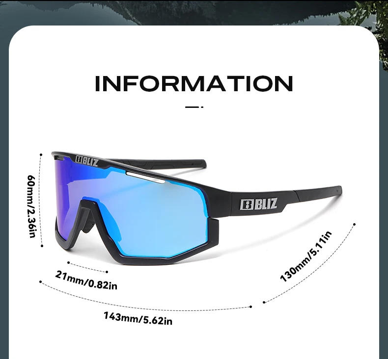 B BLIZ Fusion UV400 Cycling Goggles Windproof Mountain Bike Sunglasses Men and Women Skiing Hiking Riding Glasses 3 Lenses Set