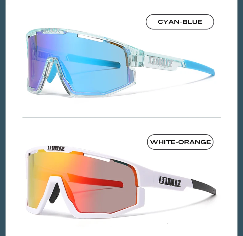 B BLIZ Fusion UV400 Cycling Goggles Windproof Mountain Bike Sunglasses Men and Women Skiing Hiking Riding Glasses 3 Lenses Set