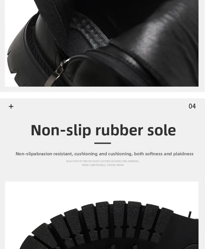 2025New Men's High-top Boots Punk Style Motorcycle Boots Classic Black Casual Leather Boot Lace Up Mid-Calf Platform Boots Botas