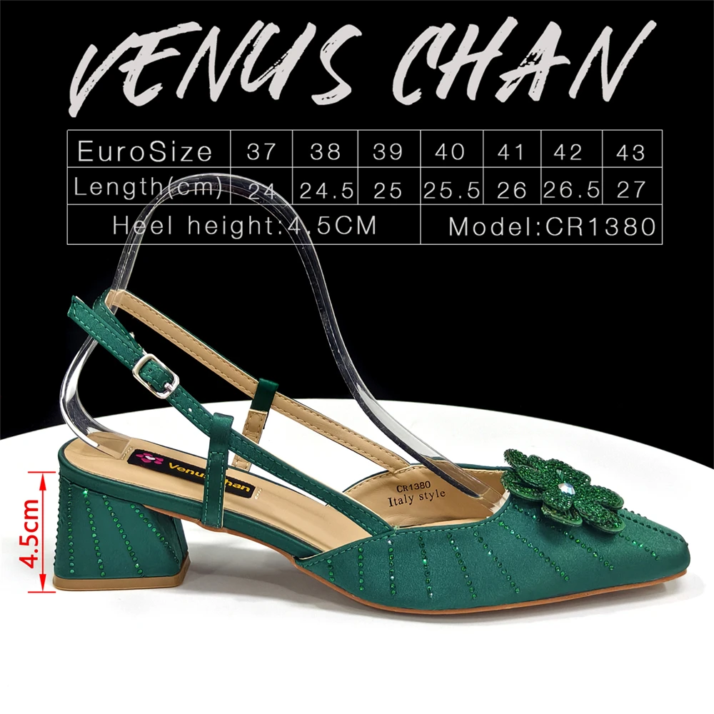 Party Shoes and Bag Ladies Heel Decoration Pure Elegant Flower Wedding Shoes and Bag Full Rhinestone Fashion Handbag